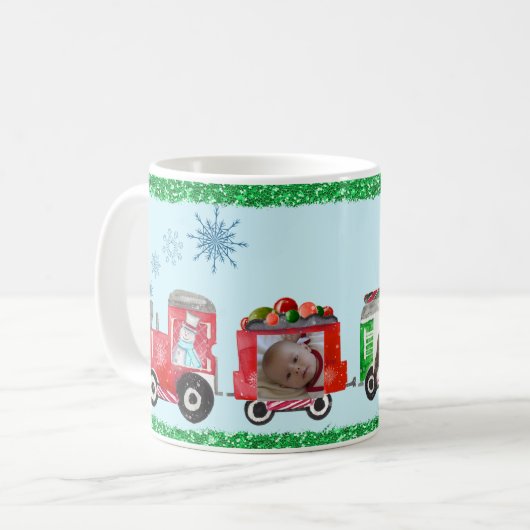 Sjabloon voor kersttrein koffiemok (Voorkant links)
