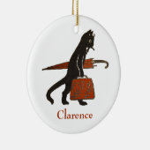  Sjabloon voor kerstversiering met zwarte kat Keramisch Ornament (Rechts)