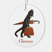  Sjabloon voor kerstversiering met zwarte kat Keramisch Ornament (Links)