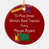 SJABLOON voor kerstversiering van de leermeester Keramisch Ornament (Achterkant)