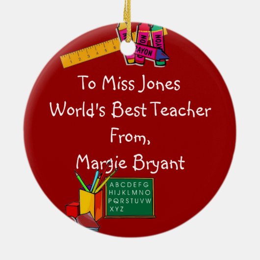 SJABLOON voor kerstversiering van de leermeester Keramisch Ornament (Achterkant)