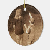 Sjabloon voor kerstversiering voor oma keramisch ornament (Links)