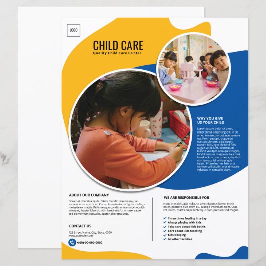 Sjabloon voor kinderopvangfolder (Voorkant / Achterkant)