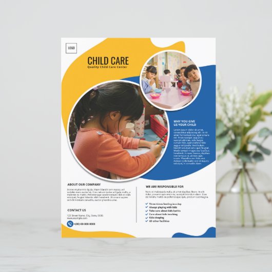 Sjabloon voor kinderopvangfolder (Staand voorkant)