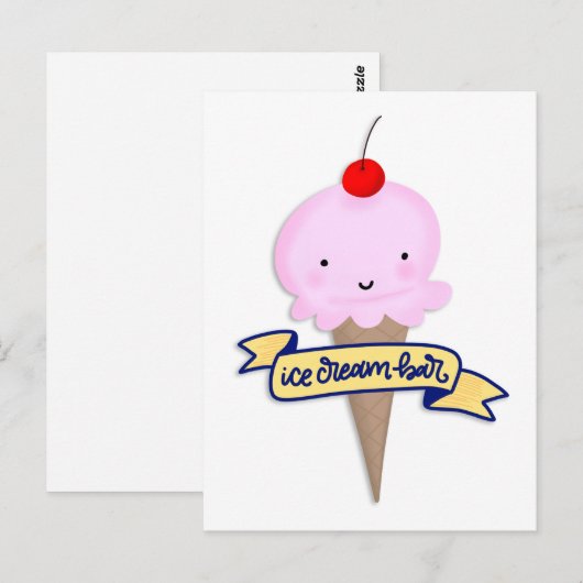 Sjabloon voor kleine tabeltop-Ice Cream Bar Briefkaart (Voorkant / Achterkant)