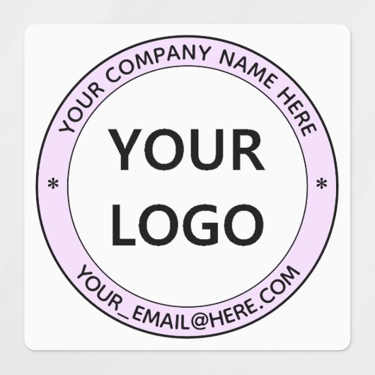 Sjabloon voor labels met eigen logo, naam en e-mai (Design 1)