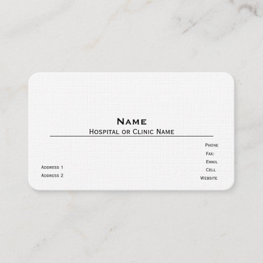 Sjabloon voor linnenvisitekaartjes visitekaartje (Voorkant)