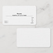 Sjabloon voor linnenvisitekaartjes visitekaartje (Voorkant / Achterkant)