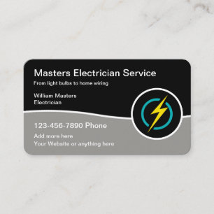 Sjabloon voor logo van modern elektricienbedrijf visitekaartje