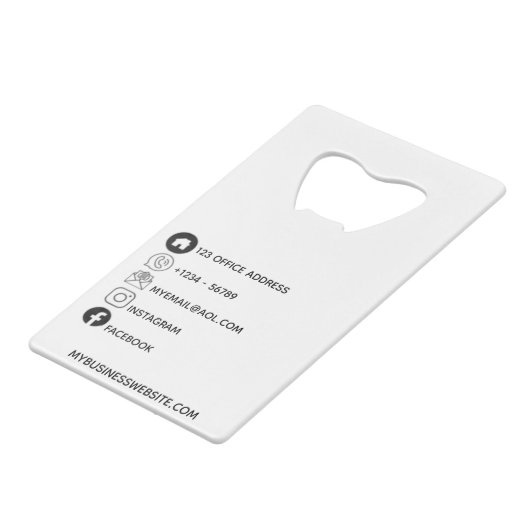 Sjabloon voor logoontwerp voor zakelijke visitekaa creditkaart flessenopener (Voorkant Gekanteld)