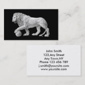 Sjabloon voor marmer Lion Business Card Visitekaartje (Voorkant / Achterkant)