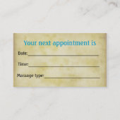 Sjabloon voor massagetherapeuten afsprakenkaartje (Achterkant)