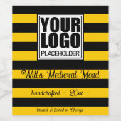 Sjabloon voor Mead-label logo Fun Bumble Bee Strep Wijn Etiket (Enkel label)