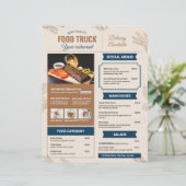 Sjabloon voor menu van voedseltruck (Staand voorkant)