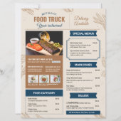 Sjabloon voor menu van voedseltruck (Voorkant)