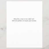 Sjabloon voor model headshot comp kaarten (Achterkant)