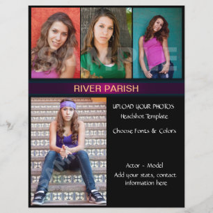 Sjabloon voor model headshot comp kaarten