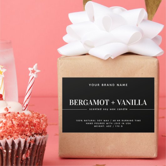 Sjabloon voor moderne kaarsverpakking rechthoekige sticker (Feest)