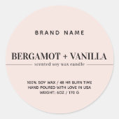 Sjabloon voor moderne kaarsverpakking ronde sticker (Voorkant)