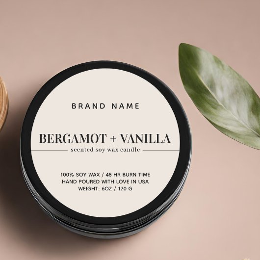 Sjabloon voor moderne kaarsverpakking ronde sticker