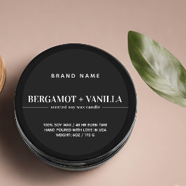 Sjabloon voor moderne kaarsverpakking ronde sticker