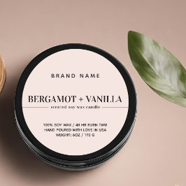 Sjabloon voor moderne kaarsverpakking ronde sticker