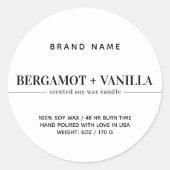 Sjabloon voor moderne kaarsverpakking ronde sticker (Voorkant)