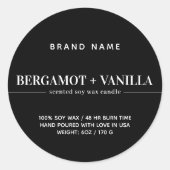 Sjabloon voor moderne kaarsverpakking ronde sticker (Voorkant)