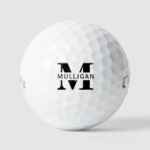 Sjabloon voor monogram met eigen naam als huwelijk golfballen (Voorkant)