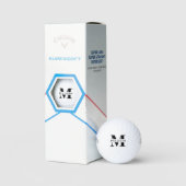 Sjabloon voor monogram met eigen naam als huwelijk golfballen (Verpakking)