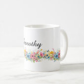 Sjabloon voor mooie bloemendesign koffiemok (Voorkant rechts)