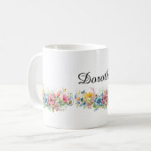 Sjabloon voor mooie bloemendesign koffiemok (Voorkant links)