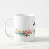 Sjabloon voor mooie bloemendesign koffiemok (Links)