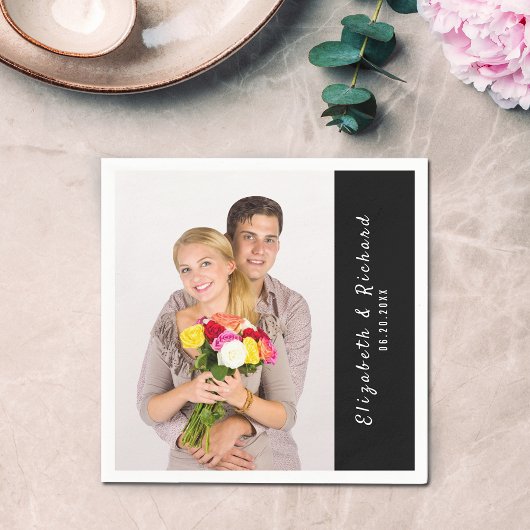 Sjabloon voor naam van persoonlijk paar foto servet