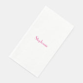 Sjabloon voor naammonogram Roze Wit Aangepast 2023 Servet (Hoek)