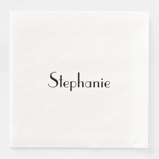 Sjabloon voor naammonogram Zwart Wit Aangepast 202 Servet (Voorkant)