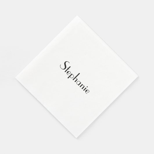 Sjabloon voor naammonogram Zwart Wit Aangepast Coo Servet (Hoek)