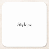 Sjabloon voor naammonogram Zwart Wit Aangepast Cut Kartonnen Onderzetters (Voorkant)