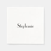 Sjabloon voor naammonogram Zwart Wit Aangepast Moo Servet (Voorkant)