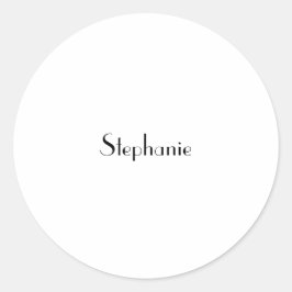 Sjabloon voor naammonogram Zwart Wit Aangepast Sch Ronde Sticker