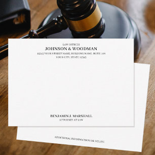Sjabloon voor notitiekaart van advocatenkantoor fo