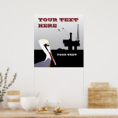 Sjabloon voor offshore olie en Pelican-Poster Poster (Keuken)