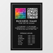 Sjabloon voor openingsuren QR-code bedrijfslogo Raamsticker (Vel)