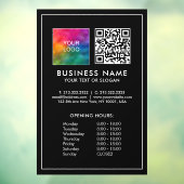 Sjabloon voor openingsuren QR-code bedrijfslogo Raamsticker (Vel 3)
