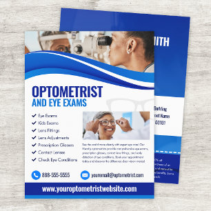 Sjabloon voor optometrist oogonderzoek flyer
