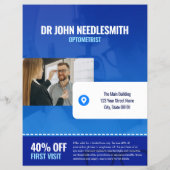Sjabloon voor optometrist oogonderzoek flyer (Achterkant)