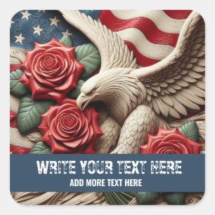 Sjabloon voor patriottische Amerikaanse vlag Adela Vierkante Sticker