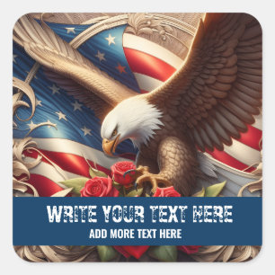 Sjabloon voor patriottische Amerikaanse vlag Adela Vierkante Sticker