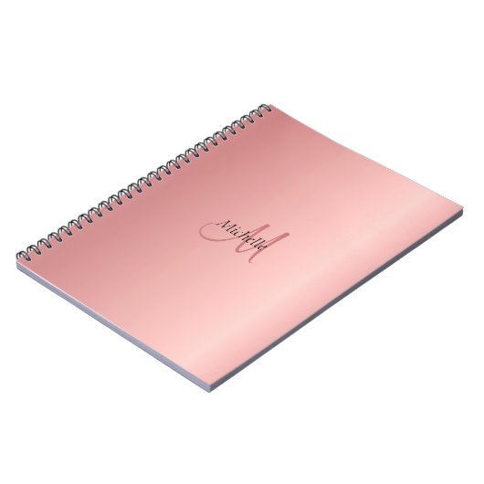 Sjabloon voor persoonlijk Roos Gold legant monogra Notitieboek (Linkerzijde)