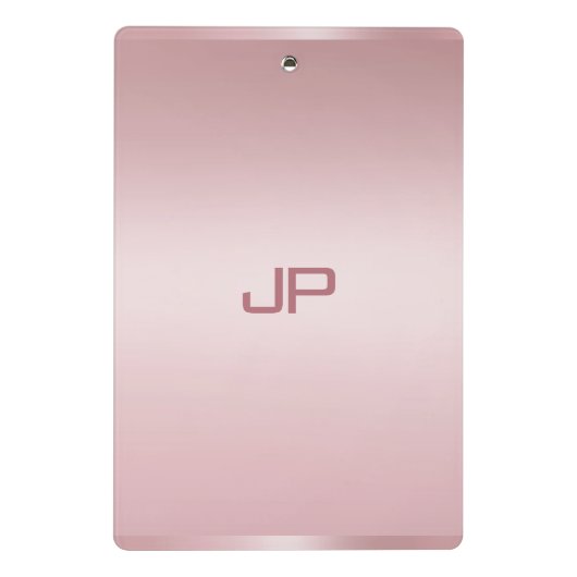 Sjabloon voor persoonlijk Roos Gold Monogram Klass Mini Klembord (Achterkant)